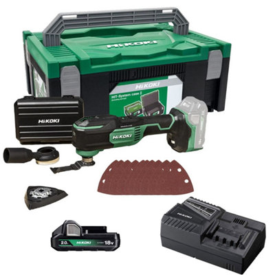 Hikoki 18V Starlock Max Brushless Multitool + Accessories + 2Ah Battery Cv18Dma from B&Q