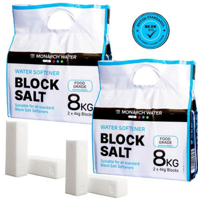 Monarch Water Monarch Ultimate Water Softener Block Salt 8Kg Bag 4X 4Kg Salt Blocks Food Grade from B&Q