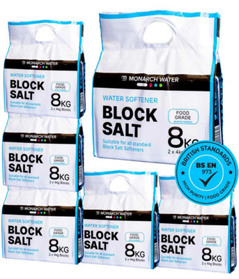 Monarch Ultimate Water Softener Block Salt 8Kg Bag 12X 4Kg Salt Block Food Grade from B&Q