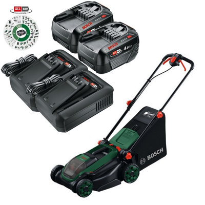 Bosch Rotak 18V2-38 Twin 18V 36V Cordless Lawnmower Mower 32Cm 2X 4Ah BatteryBosch Power For All from B&Q