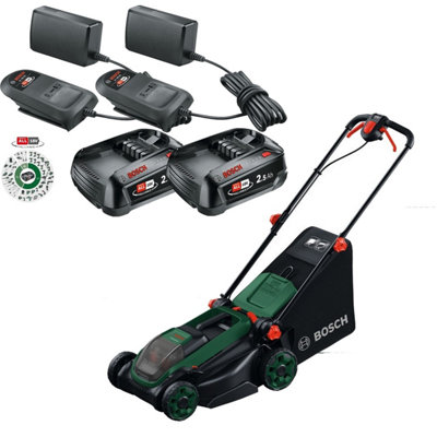 Bosch Rotak 18V2-38 Twin 18V 36V Cordless Lawnmower Mower 32Cm 2 X 2.5Ah BatteryBosch Power For All from B&Q