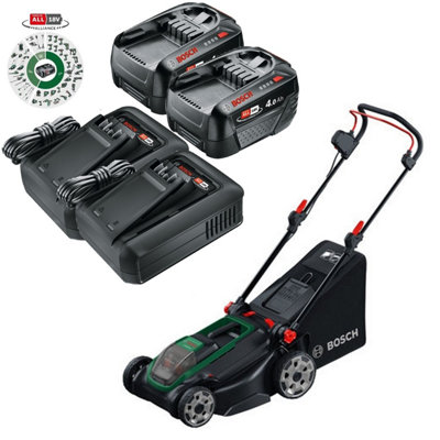 Bosch Rotak 18V2-43 Twin 18V 36V Cordless Lawnmower Mower 32Cm 2X 4Ah BatteryBosch Power For All from B&Q