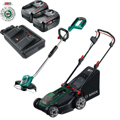 Bosch Rotak 18V2-43 Twin 18V 36V Cordless Lawnmower Mower 32Cm 2X 4Ah BatteryBosch Power For All from B&Q