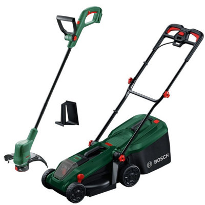 Bosch Rotak 18V-32 Cordless Lawnmower Lawn Mower 32Cm & Grass Trimmer Bare Unit from B&Q