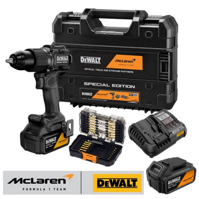 Dewalt 18V Dcd86Mp2T Mclaren F1 Xr Brushless Hammer Drill 2 X 5.0Ah + 28Pc Set from B&Q