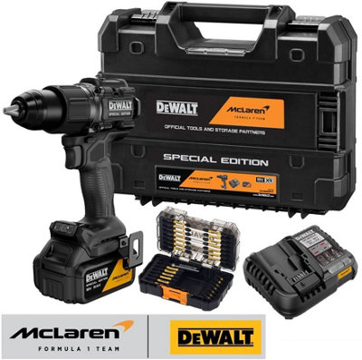 Dewalt 18V Dcd86Mp1T Mclaren F1 Xr Brushless Hammer Drill 1 X 5.0Ah + 28Pc Set from B&Q