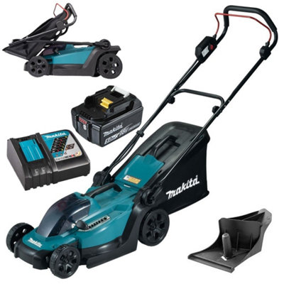 Makita 18V Lawn Mower Dlm330Rt Cordless Battery 33Cm Mulching Plug + 1 X 5Ah from B&Q