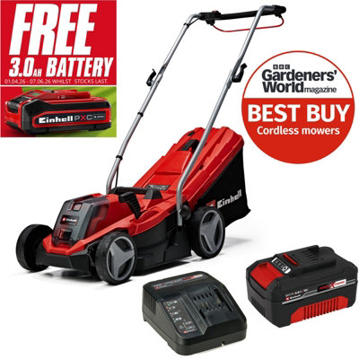 Einhell Cordless 18V Lawnmower 33Cm Cut Brushles Power X Change + 4Ah Battery + Redeem Free 3.0Ah Battery from B&Q