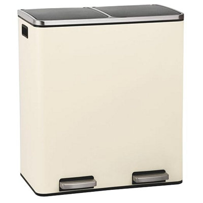 Evre 60L Kitchen Waste Recycling Soft Close Bin 2 X 30L Double Compartment Plastic BucketsSmudge & Fingerprint Resistant from B&Q