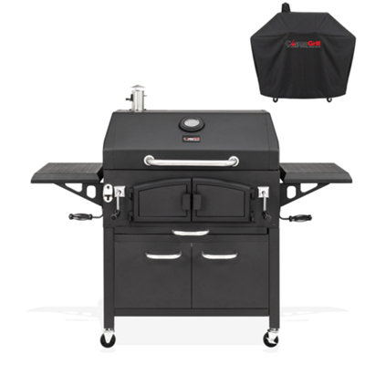 Cosmogrill New Ignis Charcoal Smoker Bbq With Waterproof CoverBuilt-In Thermometer & Side Shelves. from B&Q