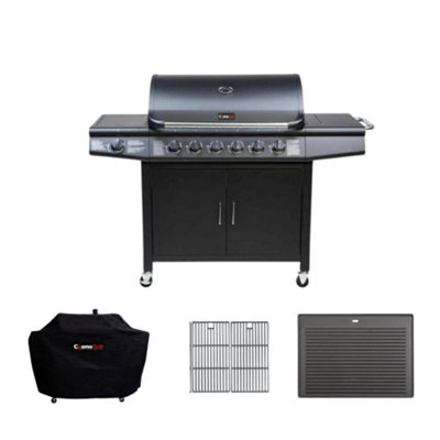 Cosmogrill Pro Deluxe 7 Gas Burner 6+1 Barbecue Grill With Cover2 X Cast Iron Grill Grates & GriddleInc Weekend Delivery from B&Q