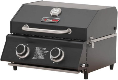 Cosmogrill Compact Black 2 Burner Gas BarbecueCampingHome Garden Party Outdoor Bbq Table Top CookingInc Weekend Delivery from B&Q