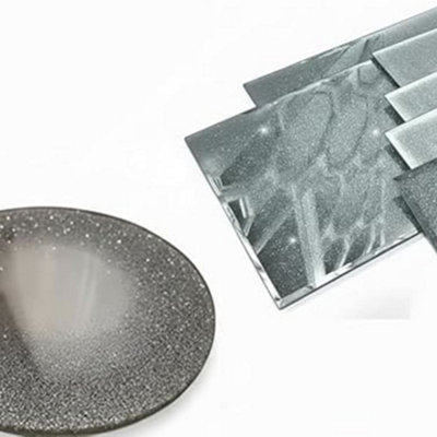 Deenz Glitter Set Of 4X Coasters 10X10 Cm4X Placemat 20X30 Cm & 1X Center Plate Glass Mirrored Square Sparkle Dining Table Mats from B&Q