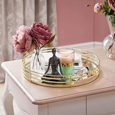 Deenz Fifth Avenue Decorative Gold Mirrored Tray Beautifully Designed In A Clean And Simplistic Styling 30X6Cm from B&Q