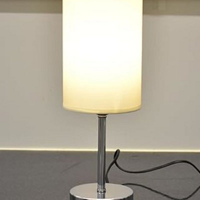 Deenz Beige Touch Lamps Usb & Type C Port Nightstand Lamp Charge Ports 3 Way Dimmable Bedside Silver (Round Base) Fabric Shade from B&Q