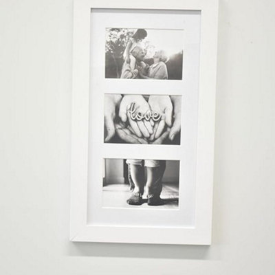 Deenz 3 Multi-Aperture Frame Photos Multi Picture Wall Frame Family Rules Collage Frame Photo Frame 26X43Cm (White) from B&Q