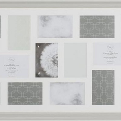 Deenz 16 Soft Grey Multi Aperture Collage Photo Frame Grey Living Room Bedroom Hallway Home Décor