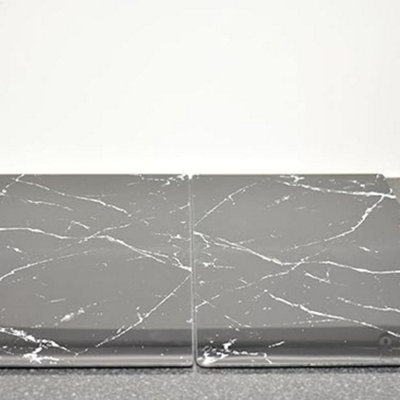 Deenz 30X52Cm Set Of 2 Black Marbel Effcts Universal Hob Cover Plate Tempered Glass Worktop Saver 4mm (Hob Covers 8X Feets) from B&Q