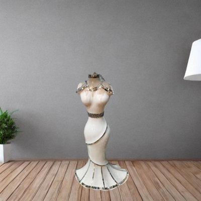 DEENZ Italian Sparkly Vase Romany Mirrored Mosaic Lady Shape 60X40Cm (White) from B&Q