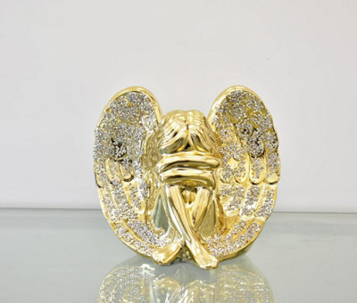 DEENZ Beautiful Angel With Wings Sparkle Bling Ornament Crushed Diamond from B&Q