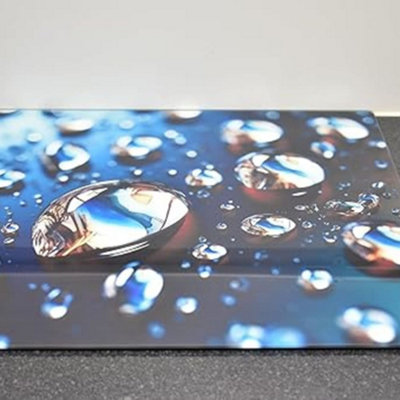 Deenz 60X52Cm Reflections In A Drop Universal Hob Cover Plate Tempered Glass Worktop Saver 5mm All Types Of Cookers (Hob Cover) from B&Q