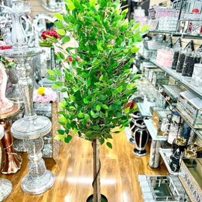 Deenz Artificial Plant Cedar Ball Topiary Tree With Pot Faux Round Shrub Bush Decoration Greenery Decorative (Plant 5519 140Cm) from B&Q