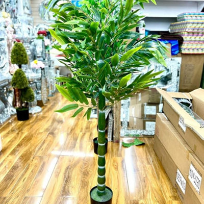 Deenz Artificial Plant Cedar Ball Topiary Tree With Pot Faux Round Shrub Bush Decoration Greenery Decorative (Plant 5522 140Cm) from B&Q