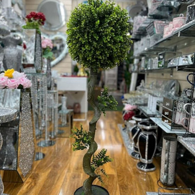 Deenz Artificial Plant Cedar Ball Topiary Tree With Pot Faux Round Shrub Bush Decoration Greenery Decorative (Plant 5149 130Cm) from B&Q
