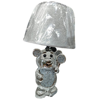 B&Q -  The Pooh Table Lamp With Shade Crushed Jewel Romany Diamante Silver