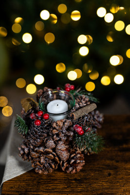  - Single Tealight Candle Holder Christmas