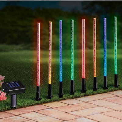 Marco Paul 8 Large Solar Powered Stake Rainbow Lights With Bubble Effect from B&Q