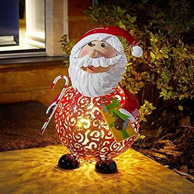 Christmas Garden Metal Ornament Silhouette Led Santa Light Xmas Decoration 30Cm from B&Q
