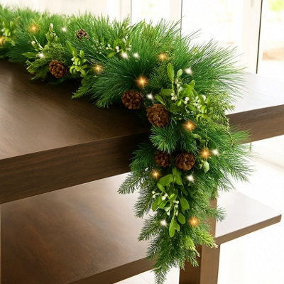 Marco Paul 9Ft Artificial Led Christmas Garland from B&Q