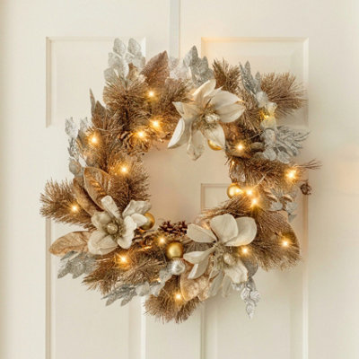  - Marco Paul Artificial Led Flower Wreath40Cm