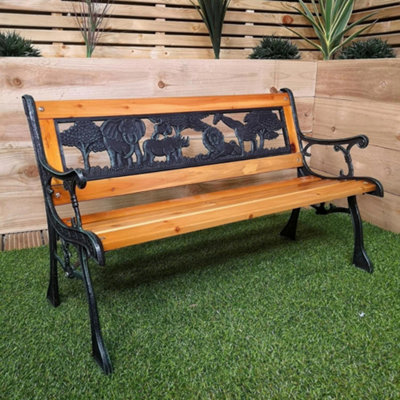 Marco Paul Children's Wooden Bench With Metal Frame from B&Q