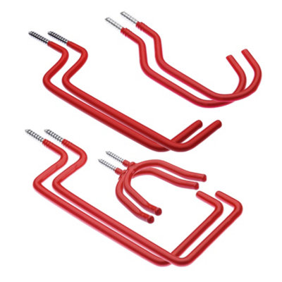 Marco Paul Pack Of 8 Red Large Garage Hooks from B&Q