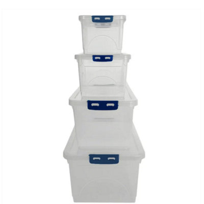 TML Marco Paul 4Pc Click 'n' Store Plastic Box Set from B&Q