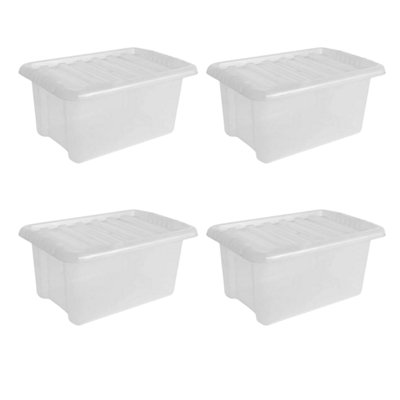 TML Marco Paul 4Pc 14L Plastic Storage Boxes from B&Q