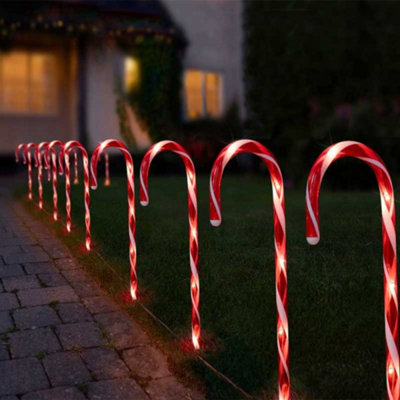 Marco Paul 12Pc Led Christmas Candy Cane Light Set from B&Q