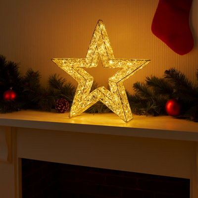 Marco Paul Luxury Led Double Star Christmas DecorationGold from B&Q