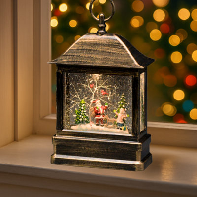 Marco Paul Christmas Led Lantern With Santa Scene from B&Q
