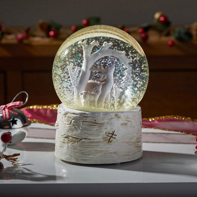 Marco Paul Musical Christmas Snow Globe With Colour Changing Led'sReindeer from B&Q