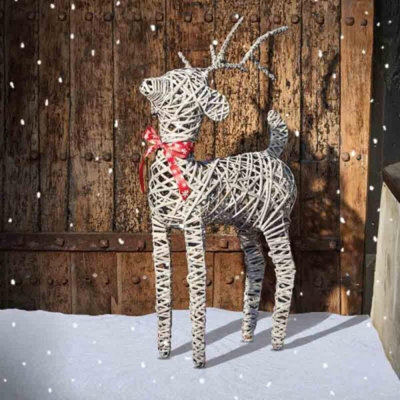 Marco Paul Rattan Christmas Reindeer Decoration from B&Q