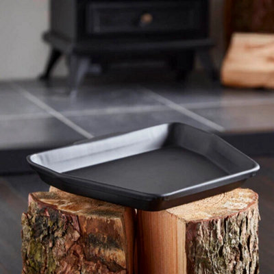 Marco Paul 11" Black Metal Ash Pan Fireside Fireplace Tray from B&Q
