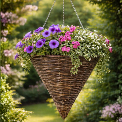 Marco Paul 14'' Rattan Cone Hanging Basket from B&Q