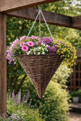 Marco Paul 12'' Rattan Cone Hanging Basket from B&Q