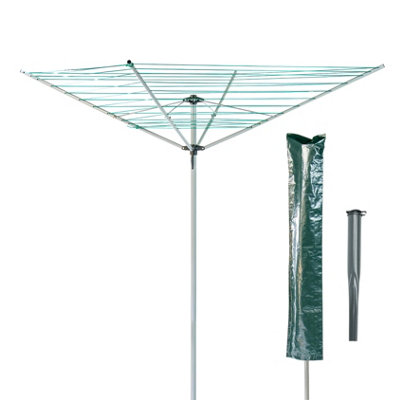 50M Rotary Washing Line With Ground Spike & Waterproof Cover 1.9M from B&Q