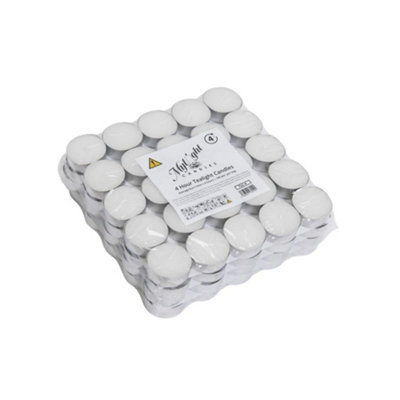 We Can Source It Ltd 200 Refill Candles 4 Hour Burn Unscented White Wax Replacement Candles For  Home Hotels Bars Shops Events from B&Q