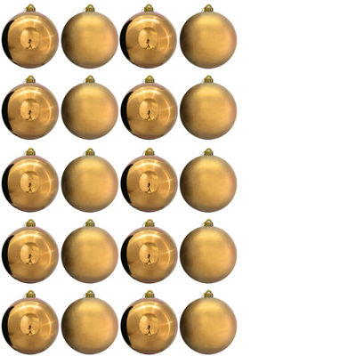 B&Q -  15Cm Gold Bauble Set Shiny/matt (20 Pc)