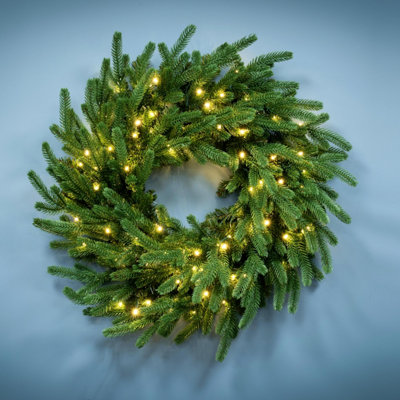 Christmas Tree World The Pre-Lit 60Cm Ultra Mountain Pine Wreath from B&Q